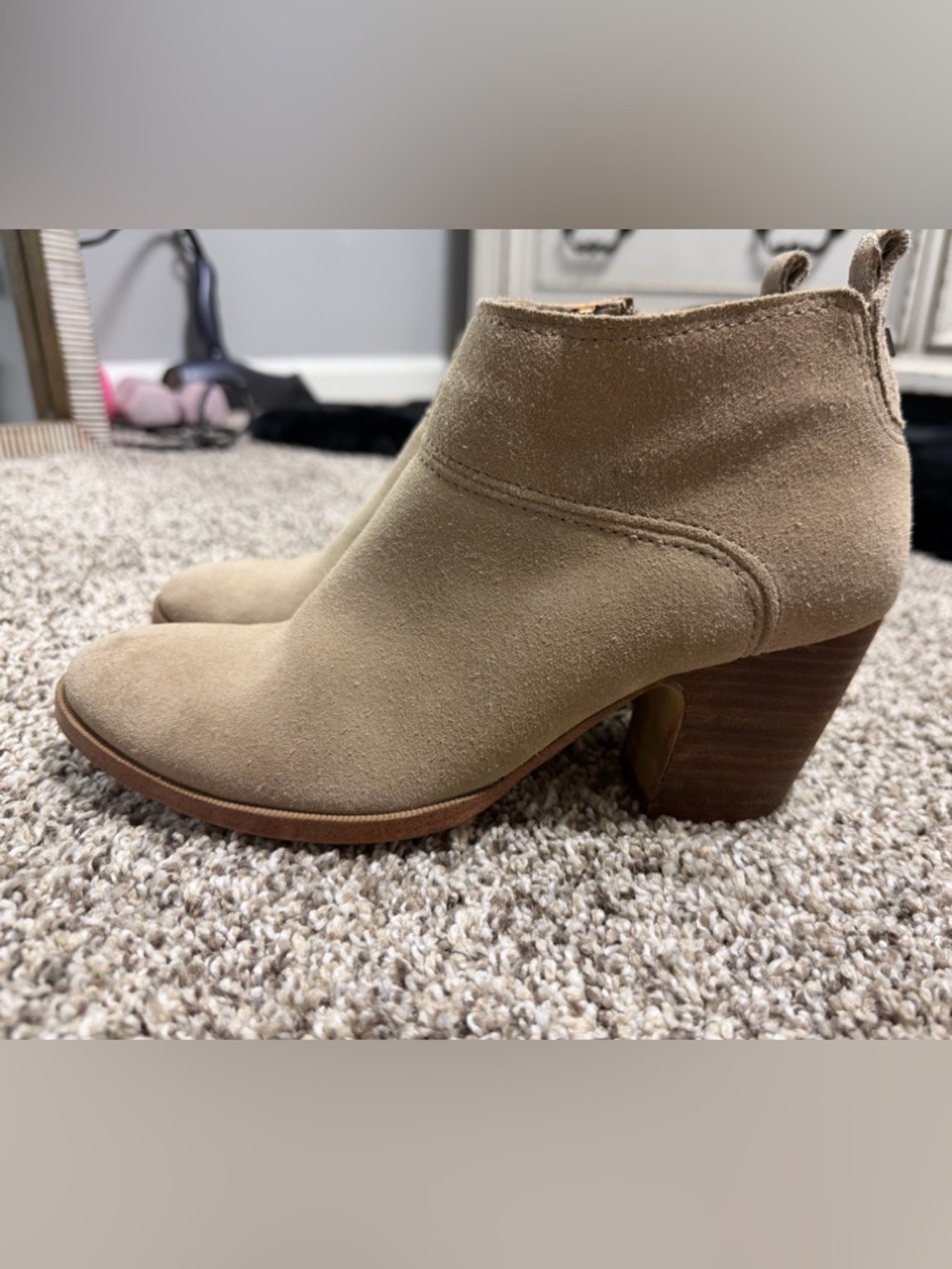 Ivanka Trump Suede Ankle Booties in Tan - Picture 4 of 8